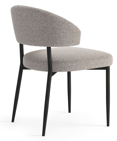 MAZZONI EXPORT IRIS Bej Latte (material Monza 60) - SCAUN MODERN TAPIȚAT BOUCLÉ PENTRU SALON/SUFRAGERIE LOFT