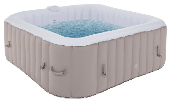 KONDELA Cada cu hidromasaj gonflabil, gri maroniu Taupe/alb, 4-6 pers., 910 l, KAMINO NEW TYP 4