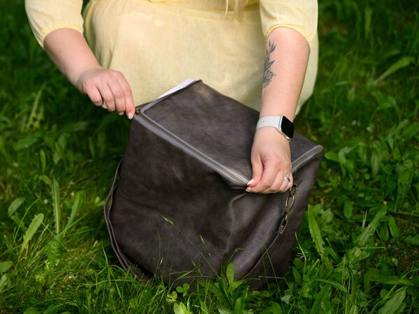 Geanta termica din piele ecologica maro GUSTA