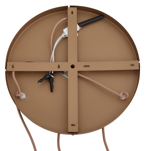 Lampă suspendată retro bronz închis cu abajururi de culoarea chihlimbarului cu 3 lumini - Smokey