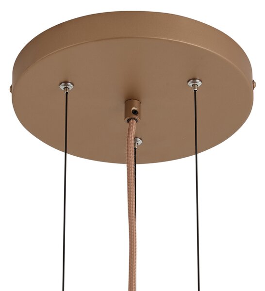 Lampă suspendată retro din bronz închis cu sticlă chihlimbarie - Barb