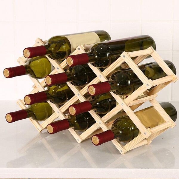 Suport pliabil Pufo din bambus pentru sticle de vin