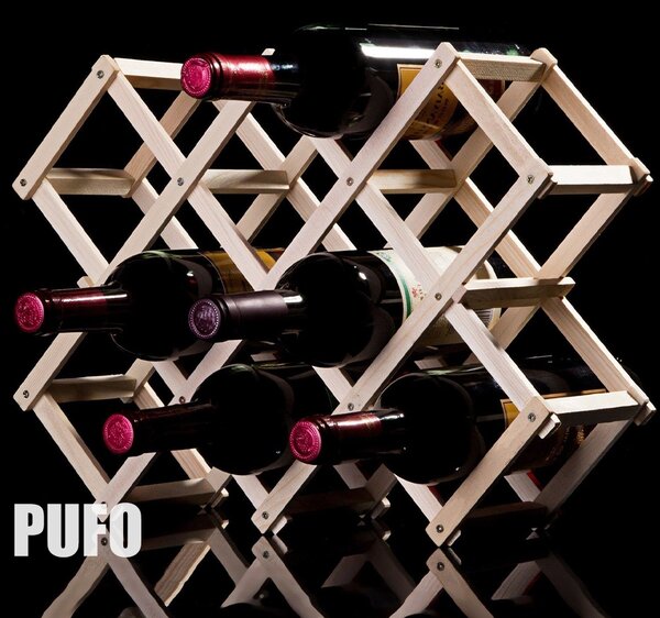 Suport pliabil Pufo din bambus pentru sticle de vin