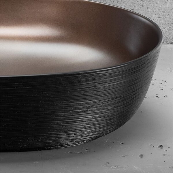 Lavoar ceramic pentru blat CLEO 61 Copper Bush / Black - REA