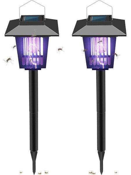 Set 2 x Felinar solar impotriva insectelor, lumina UV
