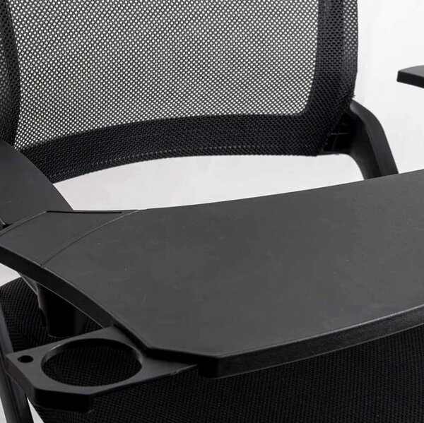 Scaun conferinta CAMPUS, masuta rabatabila, Mesh, Negru