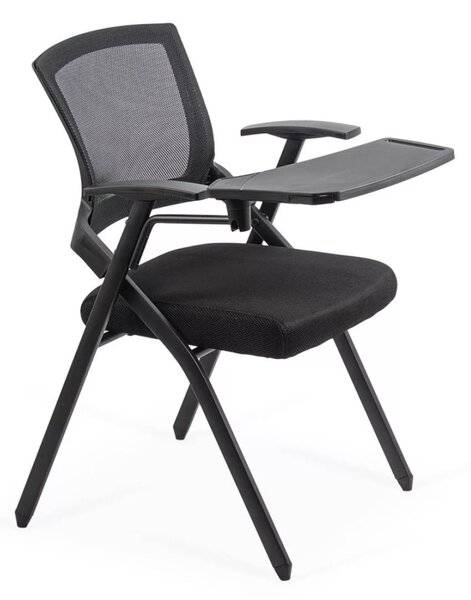 Scaun conferinta CAMPUS, masuta rabatabila, Mesh, Negru