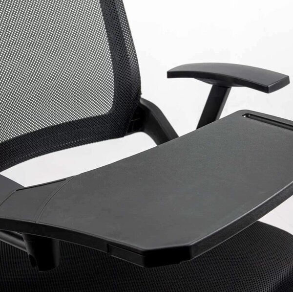 Scaun conferinta CAMPUS, masuta rabatabila, Mesh, Negru