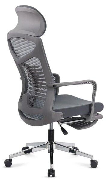 Scaun de birou ORION, suport pentru picioare, mesh respirabil, Gri