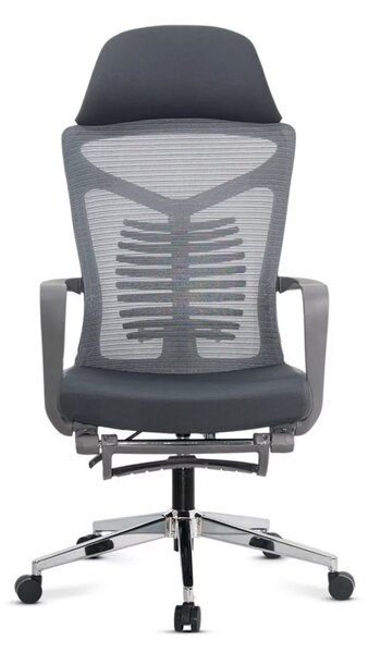 Scaun de birou ORION, suport pentru picioare, mesh respirabil, Gri