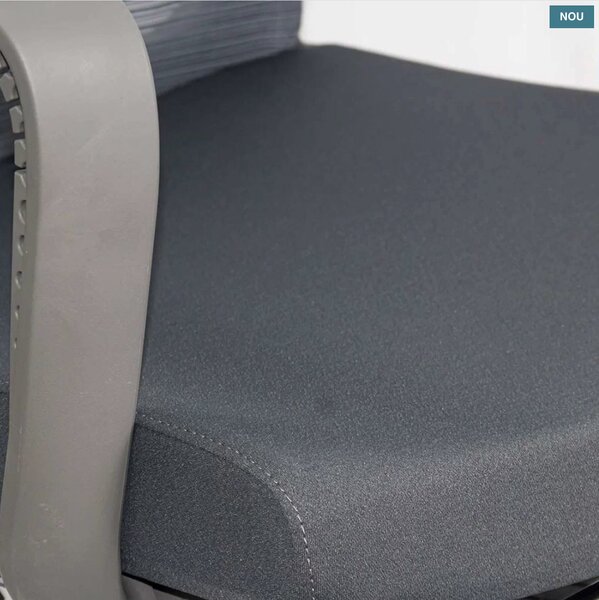 Scaun de birou ORION, suport pentru picioare, mesh respirabil, Gri
