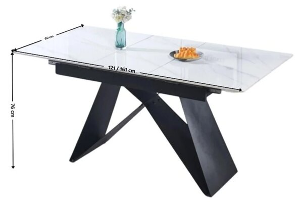 Masa Living Extensibila Blat Ceramic Alb KJT417