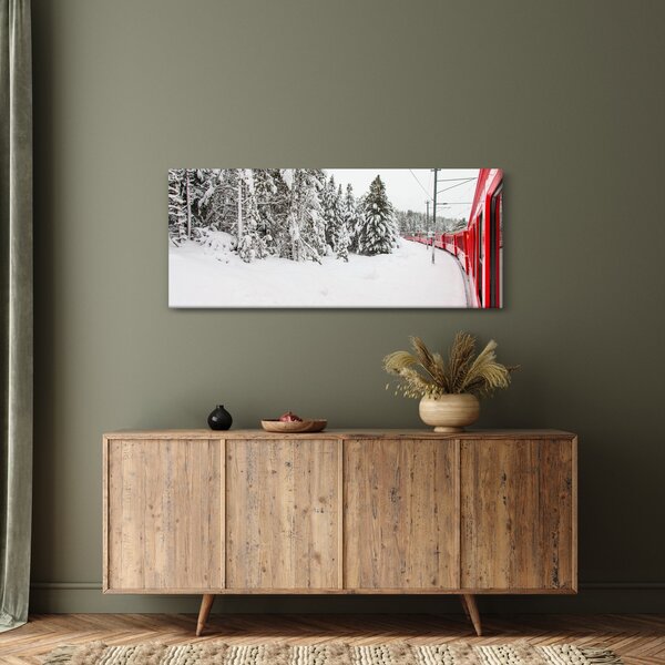 Tablou - Tren într-un peisaj înzăpezit (120x50 cm)