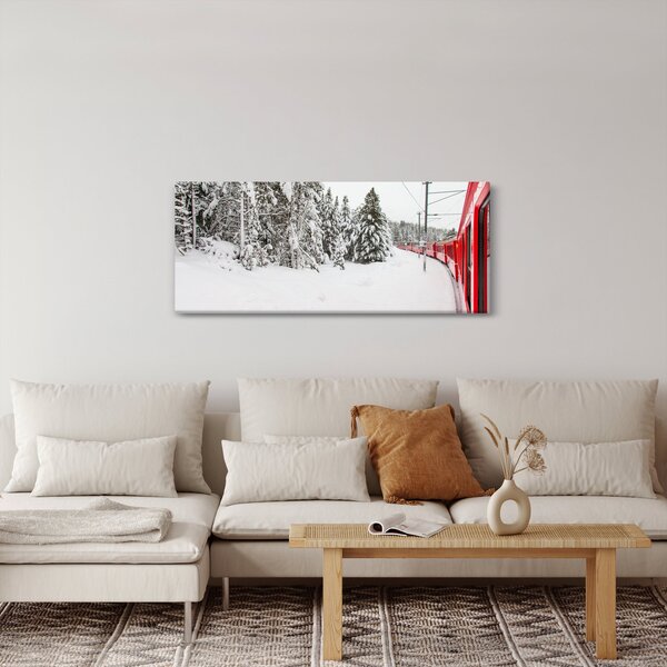 Tablou - Tren într-un peisaj înzăpezit (120x50 cm)