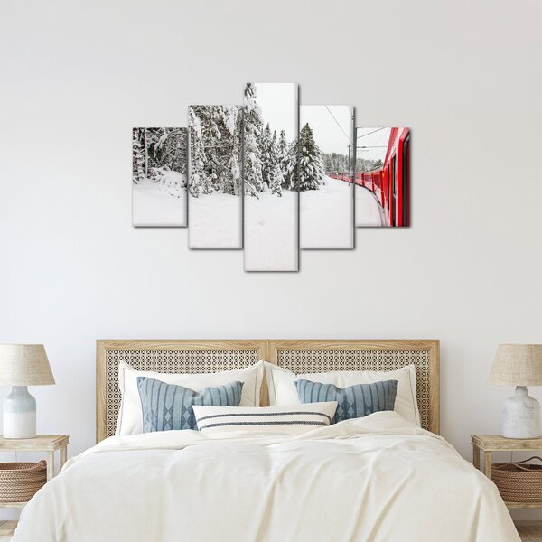 Tablou - Tren într-un peisaj înzăpezit (150x105 cm)