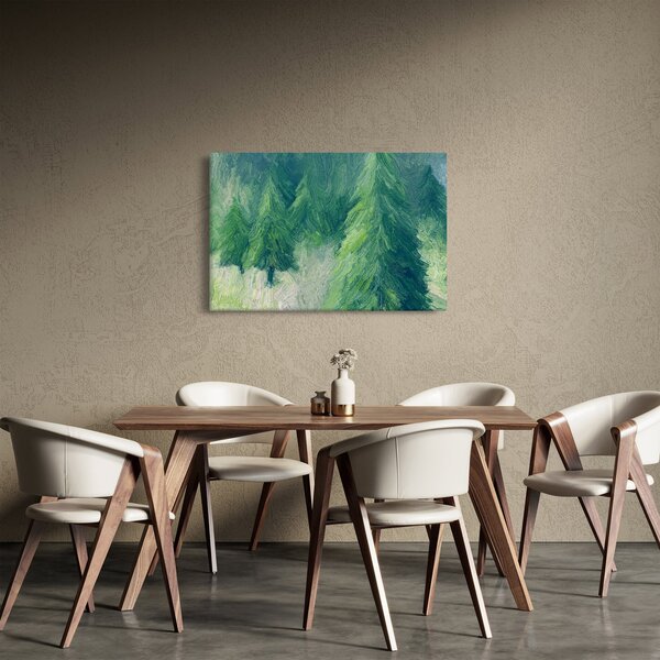 Tablou - Conifere pictate (90x60 cm)