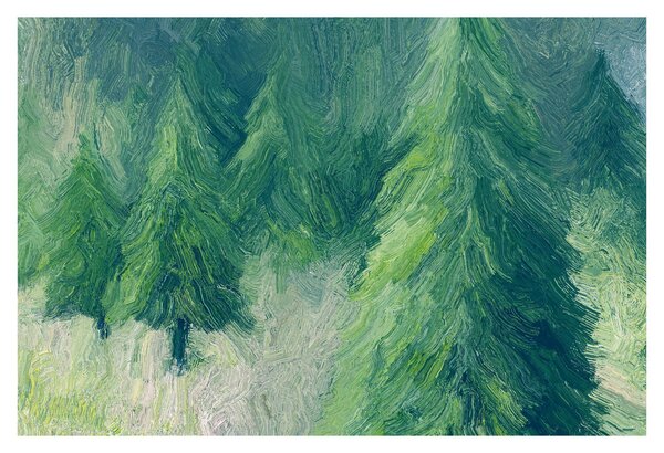 Tablou - Conifere pictate (90x60 cm)