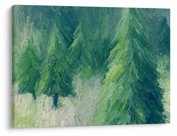 Tablou - Conifere pictate (70x50 cm)