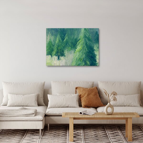 Tablou - Conifere pictate (70x50 cm)