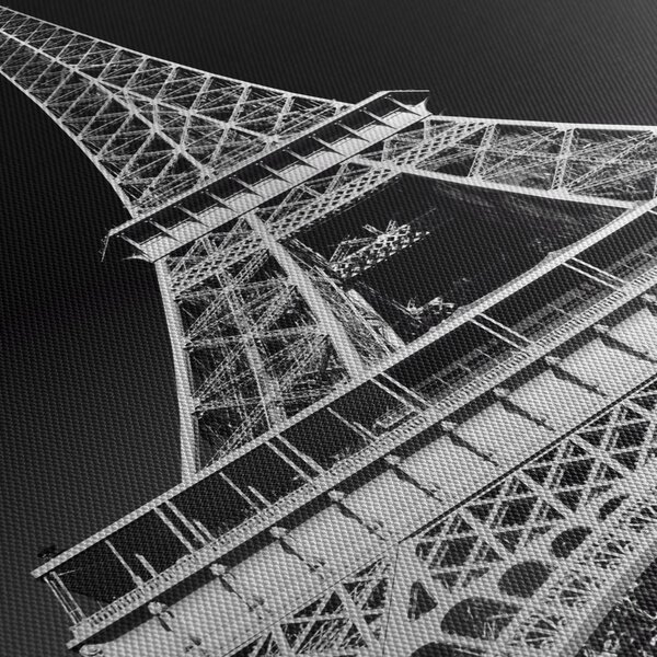 Tablou - Turnul Eiffel, alb-negru (90x60 cm)