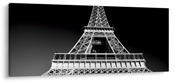 Tablou - Turnul Eiffel, alb-negru (120x50 cm)