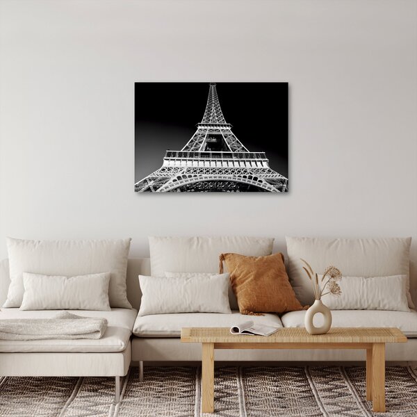 Tablou - Turnul Eiffel, alb-negru (70x50 cm)