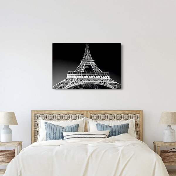 Tablou - Turnul Eiffel, alb-negru (90x60 cm)