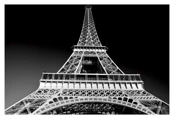Tablou - Turnul Eiffel, alb-negru (90x60 cm)
