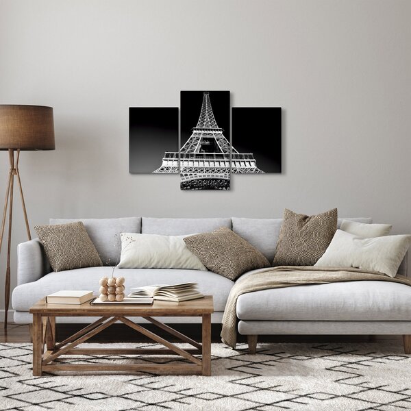 Tablou - Turnul Eiffel, alb-negru (90x60 cm)