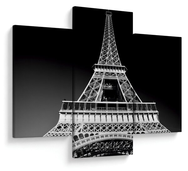 Tablou - Turnul Eiffel, alb-negru (90x60 cm)