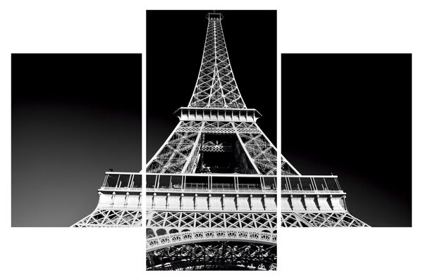 Tablou - Turnul Eiffel, alb-negru (90x60 cm)
