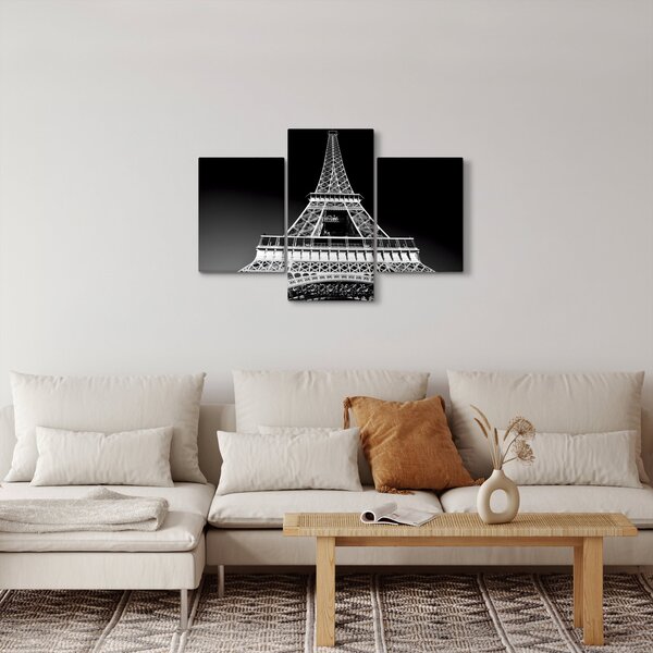 Tablou - Turnul Eiffel, alb-negru (90x60 cm)