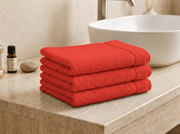 Prosop de maini Classic mic 30x50 cm rosu, 100% bumbac