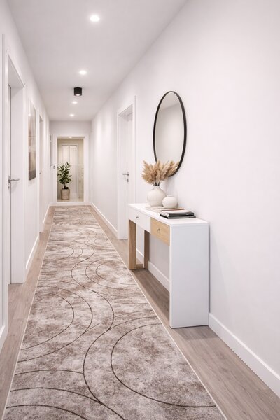 Traversa Covor, Fashion 32006, Bej Maro, Latime 100 cm, Diverse Lungimi