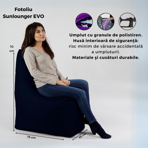 Fotoliu tip Scaun Sunlounger EVO Pufrelax, Material Impermeabil, Lilac
