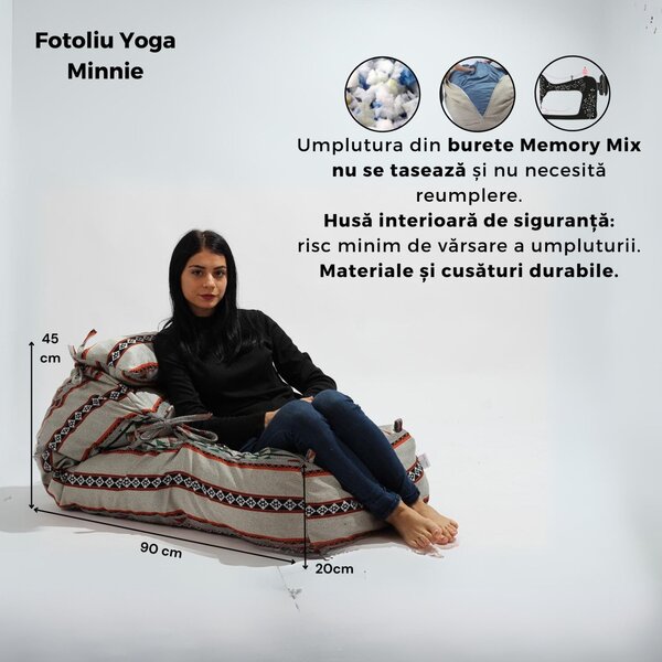 Fotoliu Yoga Minnie, Material Textil - Moon Grey