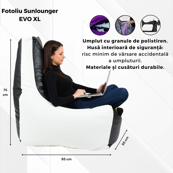 Fotoliu tip Scaun Sunlounger EVO XL Pufrelax, Material Impermeabil, Lilac