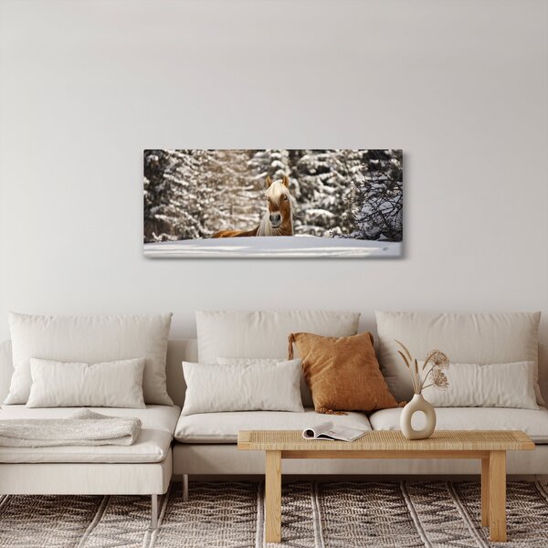 Tablou - Cal în peisaj de iarnă (120x50 cm)