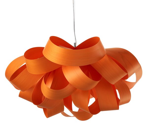 LZF LAMPS Agatha Small lampă susp., 78x76cm, portocaliu, reglabil, Portocaliu, Camera de zi / sufragerie, Lemn, Design