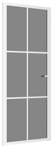 Ușă de interior, 83x201,5 cm, alb, sticlă ESG și aluminiu