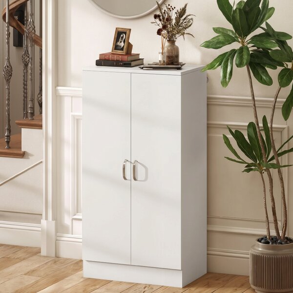 HOMCOM Dulap pentru Pantofi cu 6 Rafturi Ajustabile din Lemn 55x35x108 cm Alb | Aosom Romania
