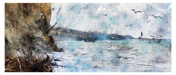 Tablou - Recif, acuarelă (120x50 cm)
