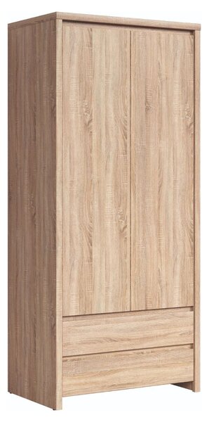 Dulap KASPIAN, stejar sonoma, PAL, cu 2 usi si 2 sertare, 90x56x201 cm