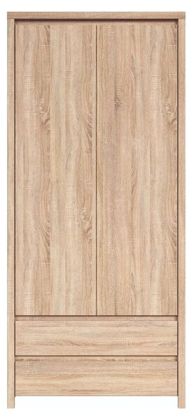 Dulap KASPIAN, stejar sonoma, PAL, cu 2 usi si 2 sertare, 90x56x201 cm