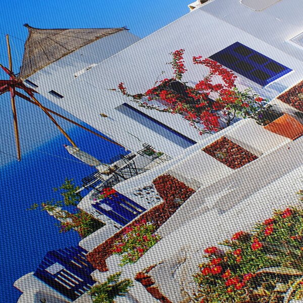 Tablou - Casă mică în Grecia (120x50 cm)