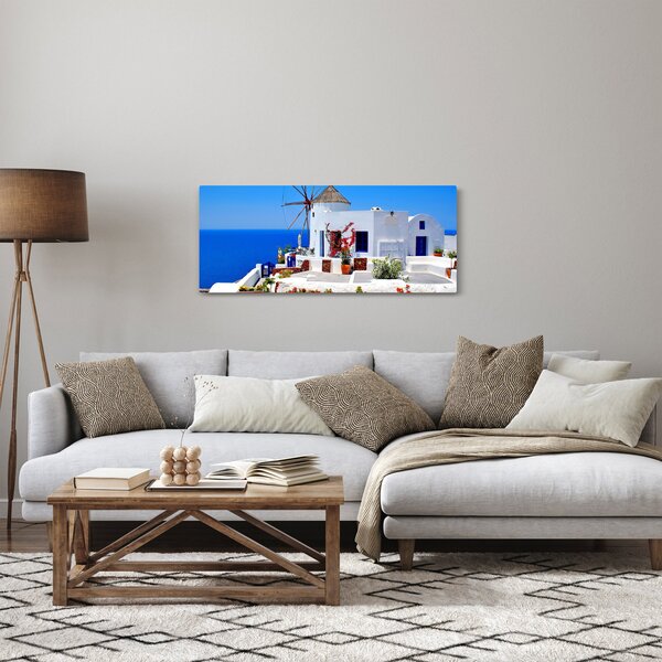 Tablou - Casă mică în Grecia (120x50 cm)
