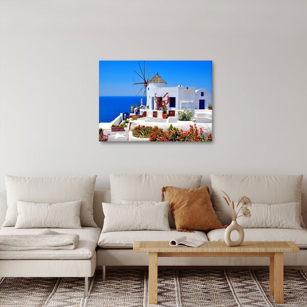 Tablou - Casă mică în Grecia (70x50 cm)