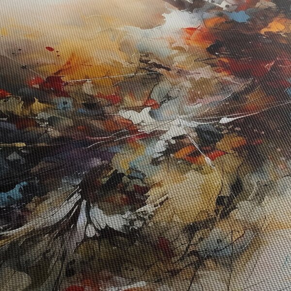 Tablou - Grafică abstractă (cu ceas) (90x30 cm)
