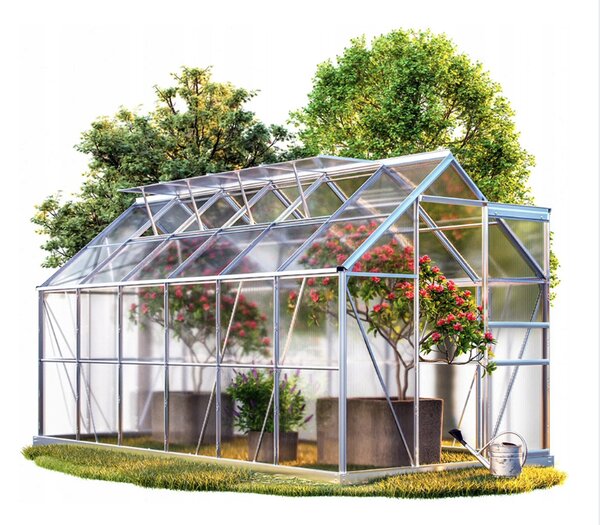 Seră din policarbonat 380 cm x 190 cm x 195 cm - 7,22m2