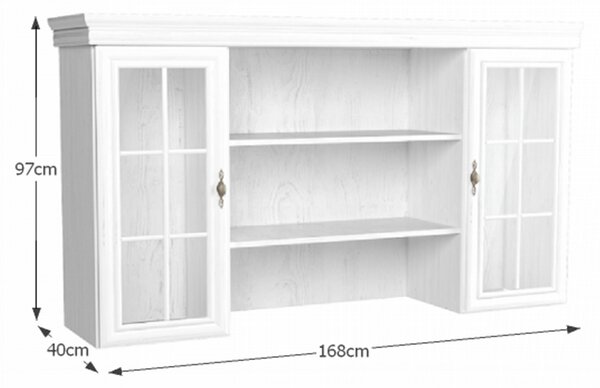 KONDELA Vitrină, extensie pentru comoda KN5, pin andersen, KORA